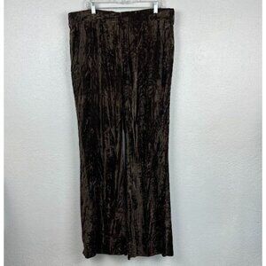 Vintage Landlubber Men's Brown Velvet/Velour Unhemmed Disco Bell Bottom Pants